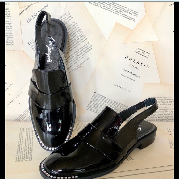 Free People Shoes - Free People Patent Crystal Trim Sling Back Shoe 39